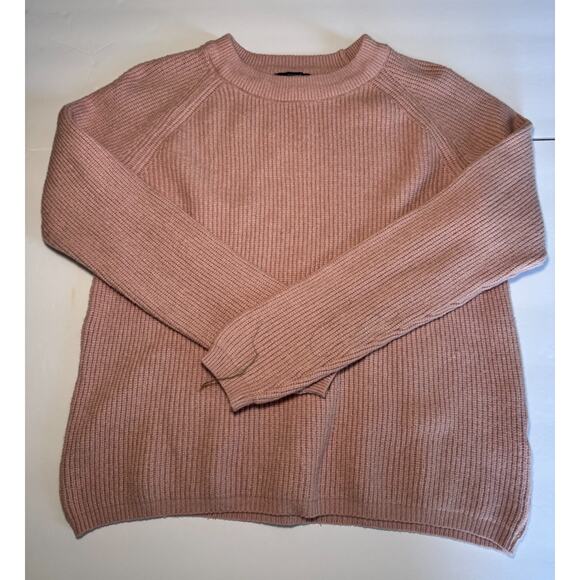 Tahari Sweaters - Tahari Blush Pink Ribbed Sweater Women’s Large Crew Neck Soft Knit Pullover